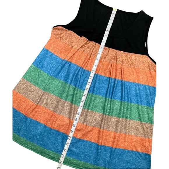 Colorful Women’s Striped Rainbow Tank Top Size Large EUC - Picture 5 of 6